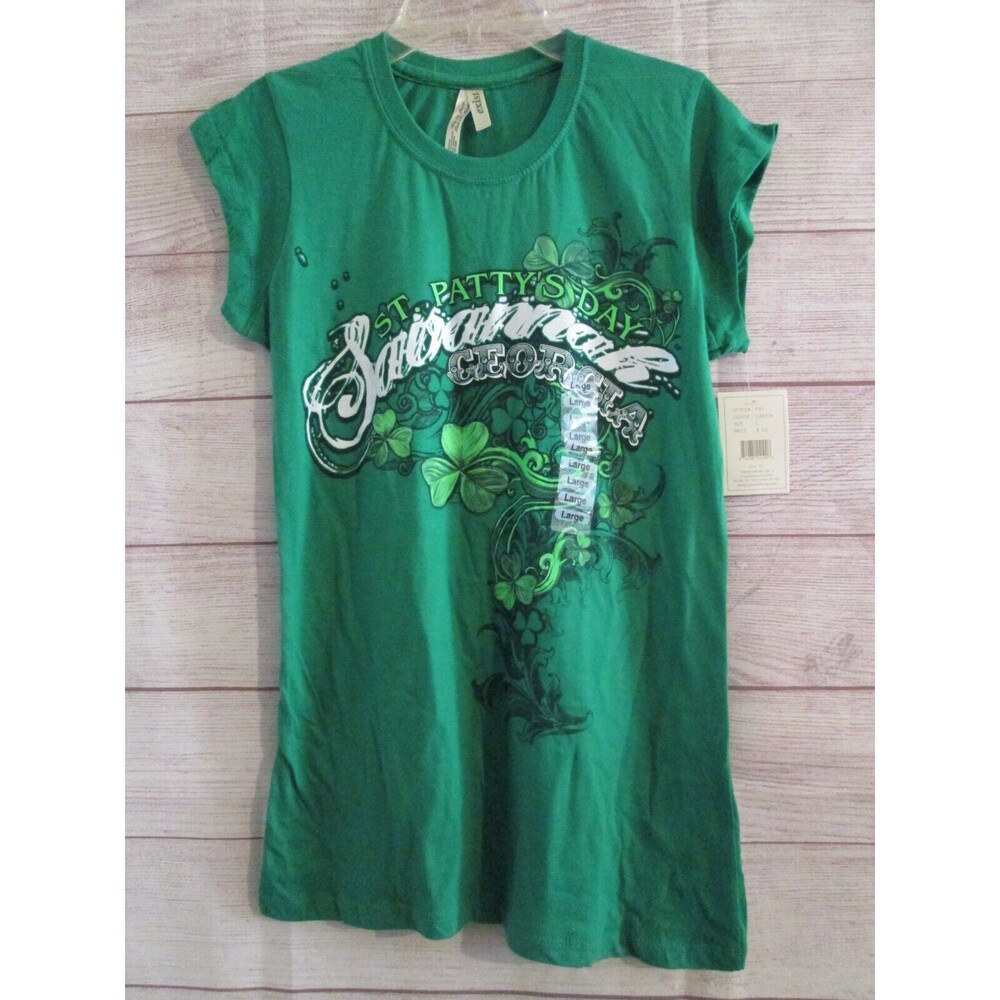 St. Patrick's Day T-Shirt Size Large Shamrocks Festive Irish Clover